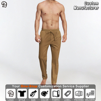 Pantalon long décontracté pour homme en coton et lin, respirant, ample, léger, avec cordon de serrage, pour le sommeil, la détente, le yoga, la plage, l'été