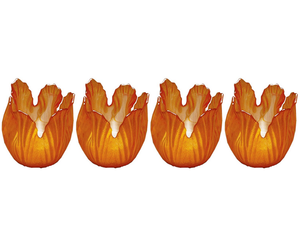 Support votif floral en verre ambré nacré, boîte de 4 - Product Image 1