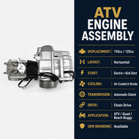 Moteur de quad 125cc horizontal, démarrage électrique, démarrage au kick en option, transmission automatique, refroidissement par air, quad tout-terrain, fabrication OEM