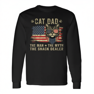 Cat Dad The Man The Myth The Snack Dealer T-shirt à manches longues, cadeau pour la fête des pères - Product Image 2