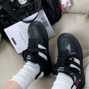 Baskets en daim blanc de <span class=keywords><strong>style</strong></span> allemand <span class=keywords><strong>vintage</strong></span> pour femmes, chaussures de sport décontractées, semelles épaisses, lacets, souples, printemps automne, étudiantes - Product Image 3