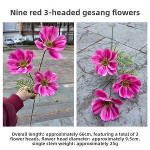 Flores Artificiales <span class=keywords><strong>Cosmos</strong></span> de 3 Cabezas al por Mayor de Fábrica para Centros de Mesa de Boda y Decoración de Interiores del Hogar - Product Image 6