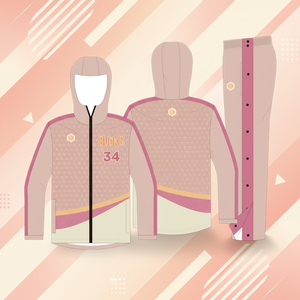 Setelan Olahraga Berkerudung Khusus dengan Jaket Resleting Penuh & Celana Kancing Samping |   Perlengkapan Latihan Bola Basket 4-Way Stretch untuk Pria - Product Image 1