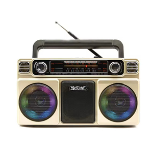 Radio Portátil de Escritorio Estilo Retro, Altavoz Inalámbrico con Sonido Estéreo, Radio AM FM SW con Luz Disco - Product Image 2