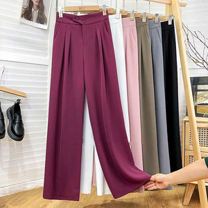 <span class=keywords><strong>Pantaloni</strong></span> da donna di alta qualità <span class=keywords><strong>pantaloni</strong></span> larghi con <span class=keywords><strong>doppio</strong></span> <span class=keywords><strong>bottone</strong></span> Casual a vita alta <span class=keywords><strong>pantaloni</strong></span> lunghi larghi - Product Image 1