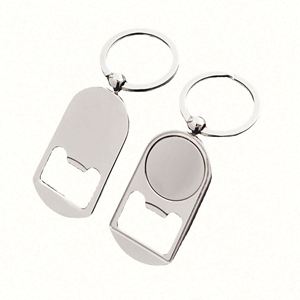 AGH Eco-Friendly White Stainless Steel Sublimation Metal Blank Manual <b>Bottle</b> Opener Keychain with Customized Photos & Shapes - Product Image 1