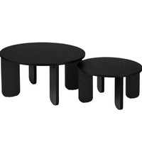 Table basse en bois massif pour baie vitrée de salon de style nordique, idéale pour petit appartement, mobilier de maison moderne à coins arrondis