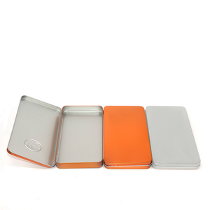 Tùy chỉnh rỗng mỏng hình chữ nhật mụn trứng cá kim bưu thiếp bao bì kim loại hộp thiếc với bản lề - Product Image 1