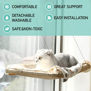 Lit-hamac d'intérieur en silicone à ventouse pour chat, peu encombrant, sécurité-premier siège pour chat monté <span class=keywords><strong>sur</strong></span> un perchoir de lit à fenêtre - Product Image 6