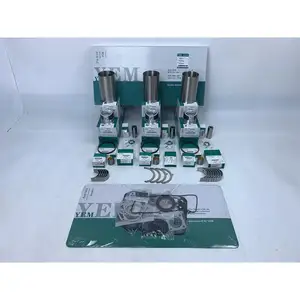 Kit de reconstrução de motor 3tn75, kit com junta de cilindro, rolamentos, anéis de pistão, forro para trator yanmar