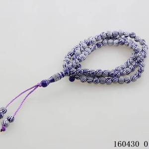 YASEEN - Rosario Musulmán de 99 Cuentas de Ágata Artificial con Patrón Espiral en Lámina Dorada de 6 mm, Tasbih Étnico Brillante, Misbaha Islámica para Ramadán - Product Image 1