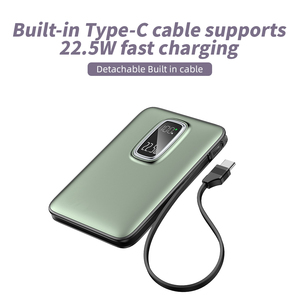 Ultra Slim Portable Charge Built-in <b>Cable</b> Power Bank PD22.5W Fast Charging 5000mAh PowerBank With Digital <b>Display</b> - Product Image 3