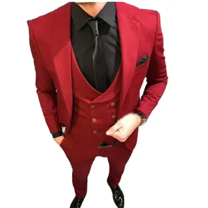 Bridalaffair son Coat Pant tasarım kırmızı kostüm hommes klasik düğün suit balo smokin damat takım elbise erkekler için