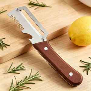 Wholesale Manual Wooden Peeler and Bottle Opener Stainless Steel <b>Shredder</b> Slicer Three-in-One Fruit <b>Vegetable</b> Potato Slicer - Product Image 1
