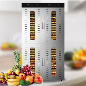 Dehidrator pengering makanan elektrik, kapasitas besar 80 & 96 nampan 4 zona mesin pengering daging buah listrik