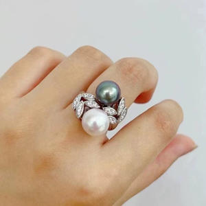 Bandeja para Anillos de Plata S925, Accesorios para Perlas DIY, Cuentas Redondas de 6-8mm, Edición 1726, Anillo de Conejo, Herramientas y Equipos de Joyería de Plata - Product Image 2