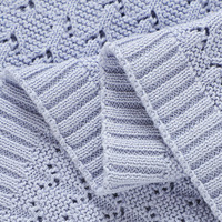 Couverture bébé en tricot pointelle 100% coton, ajourée, pour nouveau-né, enveloppante, douce, pour lit bébé, poussette, cadeau de naissance