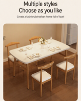 Ensemble table et chaises modernes en bois massif avec coussins pour mobilier de restaurant