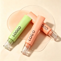 Tube cosmétique vide compressible 10ml 80ml vert pêche mat avec capuchon transparent pour brillant à lèvres, huile à lèvres, crème pour les mains, logo personnalisé
