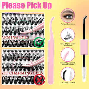 JMQ Individual Clusters <b>Lashes</b> 30D 40D 50D Synthetic Fiber False Eyelashes Reusable DIY Extension <b>Kit</b> - Product Image 5