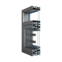 Fenêtre à battant en aluminium à pont thermique de haute qualité, personnalisée, avec double vitrage trempé et profilés en aluminium de qualité