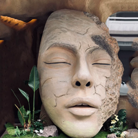 Sculptures de masques faciaux en résine sur mesure, figurines en fibre de verre, décorations pour bars, parcs et places publiques