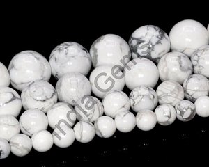 Vente en gros de perles de pierres précieuses en vrac unies en forme de Howlite de qualité naturelle pour la fabrication de bijoux, collier/bracelet, vente par brin - Product Image 1