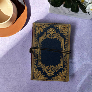 A6 Journal Labor Day regalo per i rappresentanti di vendita che hanno superato gli obiettivi con copertina blu scuro con motivi dorati - Product Image 1