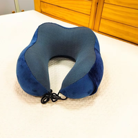 Oreiller de voyage ergonomique en mousse à mémoire de forme en U, en tissu peluche polyester lavable, léger, pour adultes, avion, train, voiture, à prix abordable