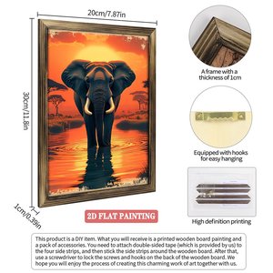 Cuadro <span class=keywords><strong>de</strong></span> Llama Bebé Enmarcado <span class=keywords><strong>de</strong></span> 20x30cm con Marco <span class=keywords><strong>de</strong></span> <span class=keywords><strong>Madera</strong></span> - Product Image 3
