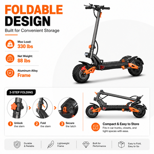 Monopattino Elettrico Pieghevole Unisex a Lunga Autonomia con Batteria al Litio 60V, Pneumatici da 10 Pollici, Alta Velocità, per Città e Università - Spedizione da Magazzino USA - Product Image 6