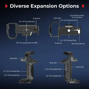 Jaula para Cámara Black Mamba para S1R II/S1 II/S1 <span class=keywords><strong>IIE</strong></span> con Múltiples Puntos de Montaje, Soportes para Micrófonos, Luz y Monitor - Product Image 5