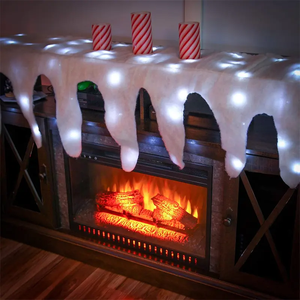 Manta de nieve <span class=keywords><strong>falsa</strong></span> de <span class=keywords><strong>Navidad</strong></span> de 25x64 pulgadas, rollo de manta de <span class=keywords><strong>chimenea</strong></span> de nieve Artificial de carámbano, manta de cubierta de nieve de carámbano - Product Image 1