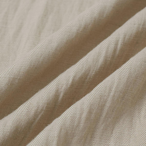 Pantaloni Larghi da <span class=keywords><strong>Donna</strong></span> in <span class=keywords><strong>Lino</strong></span> Color Avena a Vita Alta con Pieghe, Elastico Posteriore, Laccetti, Anti-Piega, Eco-Friendly, Tinti in Capo, Casual - Product Image 4