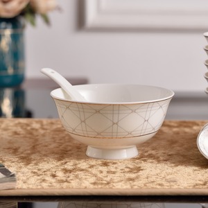 Nouveau Bol à Soupe et à Riz en Céramique Écologique Blanc East Horse, Boîte Cadeau Cubilose pour Familles, Matériau Porcelaine Fine de Chine - Product Image 3