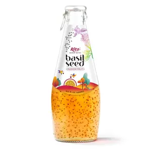 Best Manufacturer from Vietnam Rita Brand 290ml Passion Fruit Flavor Basil Seed Drink Free Sample Private Label Provide Water