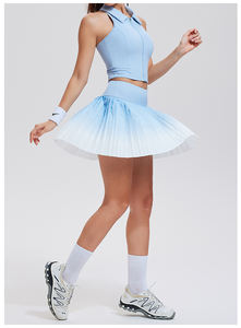 Venta al por mayor de ropa deportiva gradiente de Color Senior secado rápido cintura alta plisado bádminton Jersey bádminton <span class=keywords><strong>tenis</strong></span> faldas para mujeres - Product Image 2