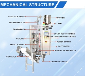 Xuguang Machine à sachets liquides irréguliers en pâte à grande vitesse Dentifrice à <span class=keywords><strong>eau</strong></span> Huile Crème cosmétique Échantillon Confiture Sachets de lait Machine d'emballage - Product Image 3