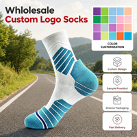Chaussettes de sport athlétiques à logo personnalisé OEM, côtelées, à compression, avec soutien de la voûte plantaire et bande contrastante sur le bout, pour la gym, le basketball et la course à pied