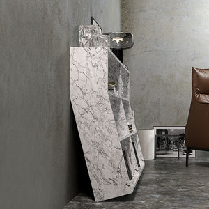 Étagère à livres en marbre blanc de style italien minimaliste, bibliothèque moderne haut de gamme simple pour le salon, meubles de maison - Product Image 3