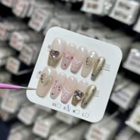 Faux Ongles de Luxe 3D à Presser, Design Français, Papillon, Cœur, Forme Cercueil Carrée, Faits Main, en Acrylique – Fournisseur