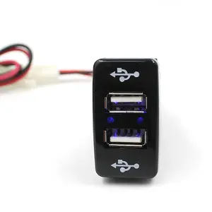 سيارة 12V 5V 3.3A منافذ USB المزدوجة حامل لتابلوه السيارة شاحن لتويوتا فيجو