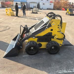 무료 배송 저렴한 로더 스키드 스티어 EPA 디젤 미니 휠 로더 쿠보타 엔진 소형 미니 스키드 스티어 로더 잔디 깎이 포함 - Product Image 4