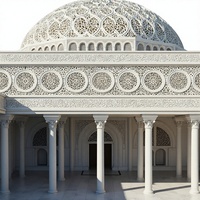 HAYAT INDUSTRIES - Marbre naturel de qualité supérieure - Motifs islamiques - Mosquée - Extérieur - Mihrab - Design moderne résistant aux intempéries - Sculpté à la main