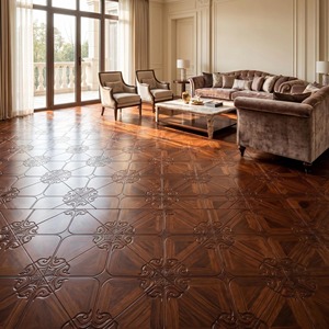 <span class=keywords><strong>Parquet</strong></span> en bois de qualité supérieure, design en palissandre et noyer incrusté, pour la décoration d'espaces commerciaux et résidentiels haut de gamme - Product Image 4
