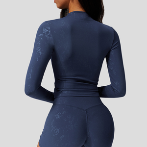 Quick-Drying Seamless Training T-Shirt Crew Neck <b>Tight</b> with Slim Fit Breathable Yoga Tops <b>for</b> Running Workout Long Sleeve design - Product Image 2