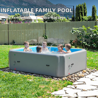 Piscine gonflable en PVC sur mesure de grande capacité, forme rectangulaire 3x2x1m, épaisseur 20cm, pour les fêtes en famille, pour les enfants et les adultes