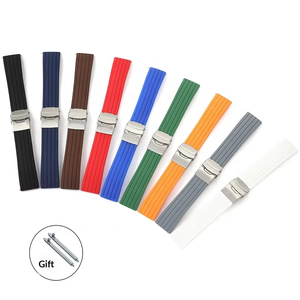 Wholesale Qucik Release Silicone Watch <b>Strap</b> for 18mm 20mm 22mm 24mm Watch Waterproof Sports Universal Watch Band - Product Image 1