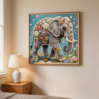 Kit de Peinture Diamantée en Cristal Fait Main, Motif Animalier, avec Plateau et Stylo, Design Moderne, Tissu 5D DIY pour Décoration de Chambre d'Enfant