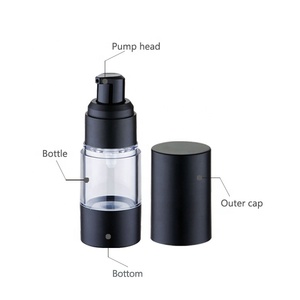 Bouteille de pompe sans air cosmétique vide de 30ml bouteille de lotion sans air noire, garrafa Com <span class=keywords><strong>Bomba</strong></span> Sem Ar, bouteille de pompe sans air 100 ml noir - Product Image 5